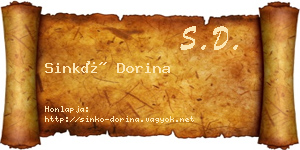 Sinkó Dorina névjegykártya