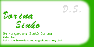 dorina sinko business card