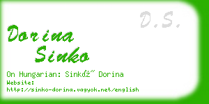 dorina sinko business card